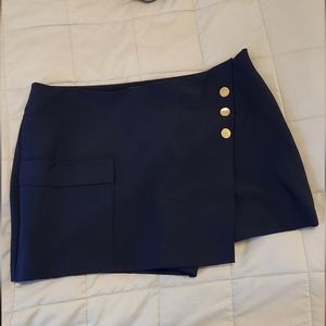 Forever 21 Navy Skort With Gold Buttons